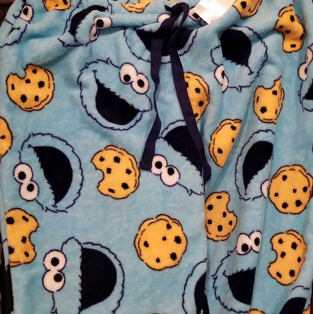 NWT Plush Cookie Monster Pajama Pants